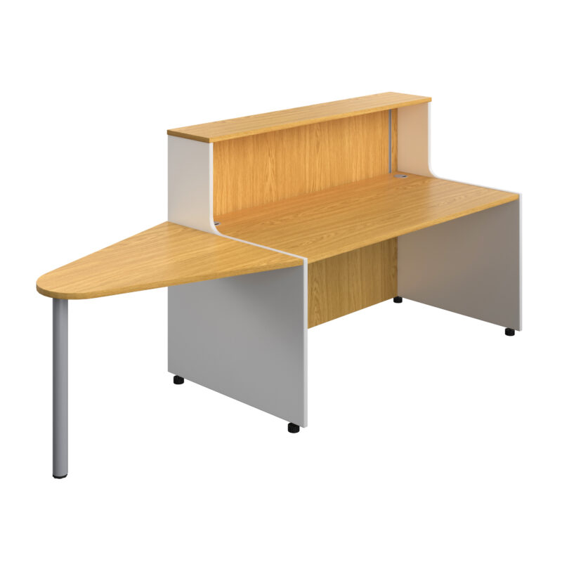 Reception Unit With Extension | 1600 | Nova Oak/White