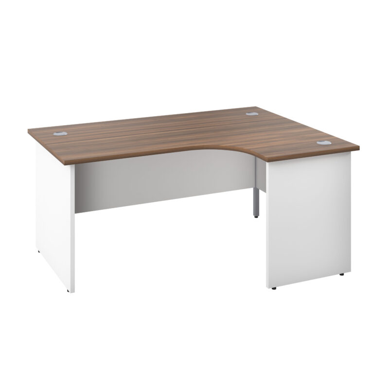 Panel Right Hand Radial Desk | 1800X1200 | Dark Walnut/White