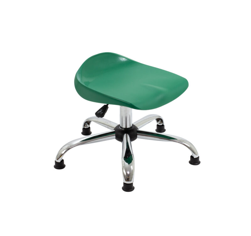 Titan Swivel Junior Stool with Chrome Base and Glides | Size 5-6 | Green/Chrome