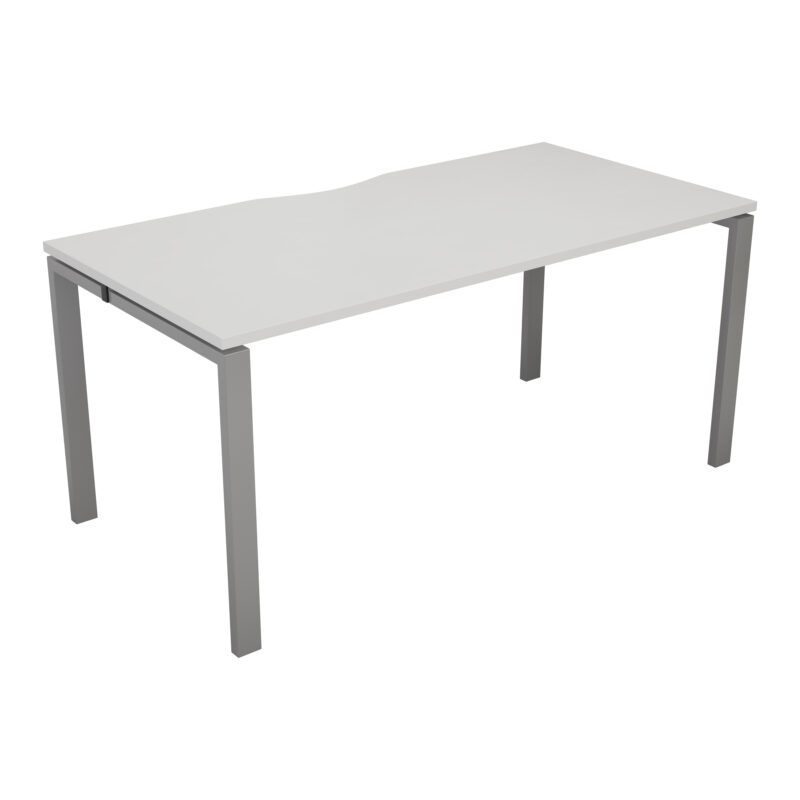 CB Bench with Cut Out: 1 Person | 1200 X 800 | White/Silver