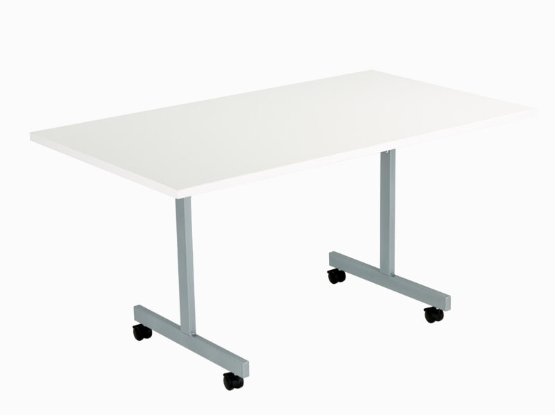 One Eighty Rectangular Tilting Table | 1400 X 700 | White/Silver