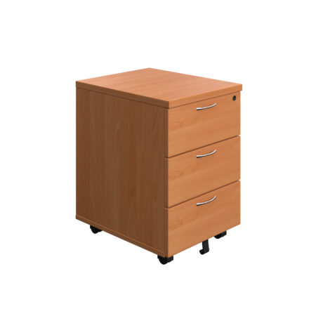 Mobile Pedestal 3 Drawer | Beech