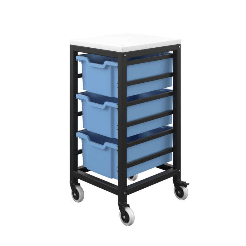 Titan Storage Unit with Tray Drawers | 3 Deep Drawers (F2) | Blue/Black