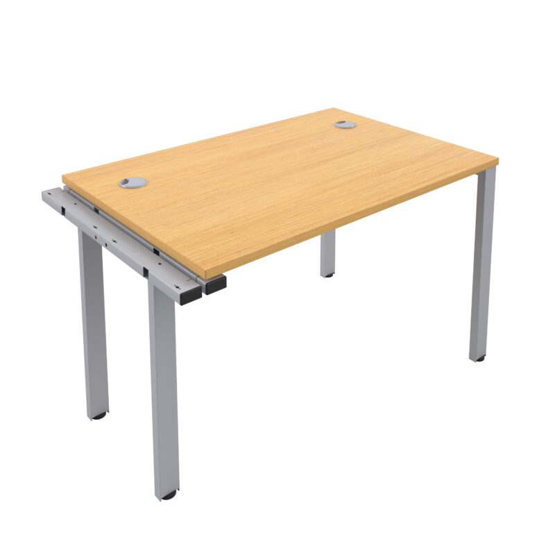 CB Bench Extension with Cable Ports: 1 Person | 1200 X 800 | Nova Oak/Silver