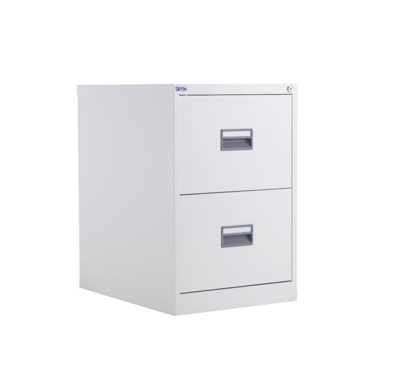 TC Steel 2 Drawer Filing Cabinet | White