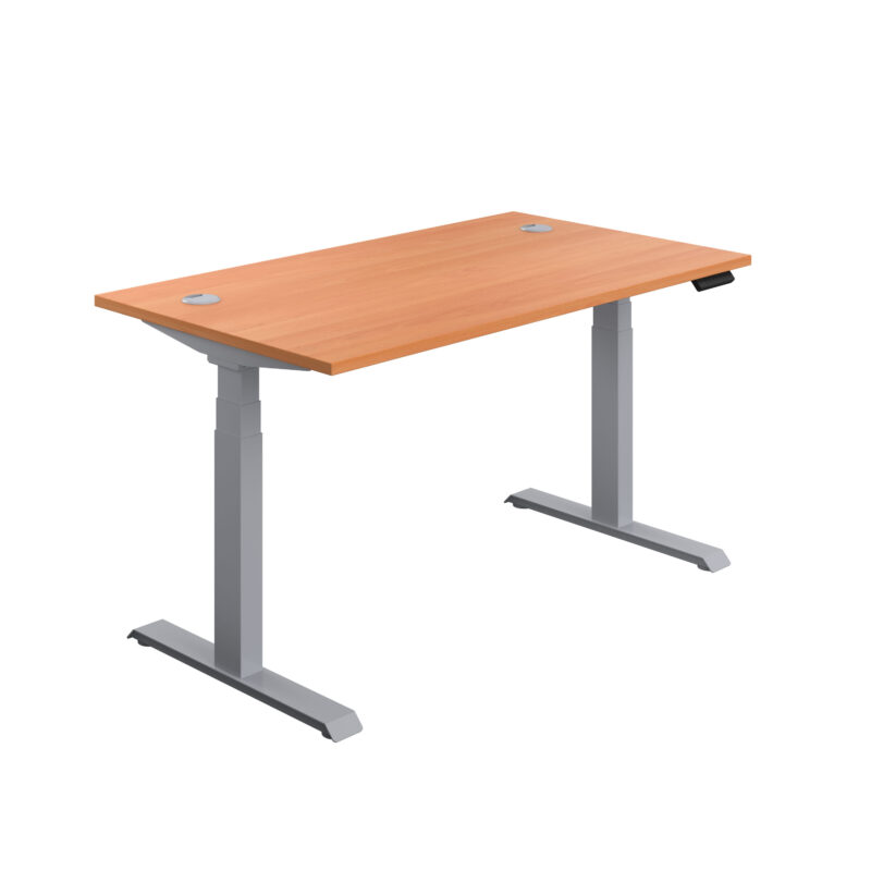 Economy Sit Stand Desk | 1400 X 800 | Beech/Silver