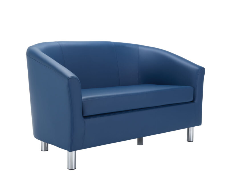 Tub Sofa with Metal Feet | Dark Blue PU