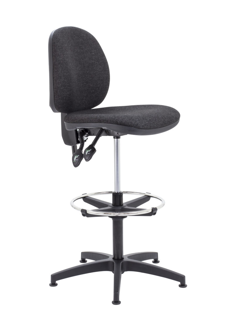 Concept Mid-Back Adjustable Draughtsman-Kit Chair | Charcoal