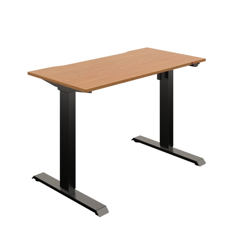 Okoform Heated Single Motor Height Adjustable Desk | 1200X600 | Nova Oak/Black