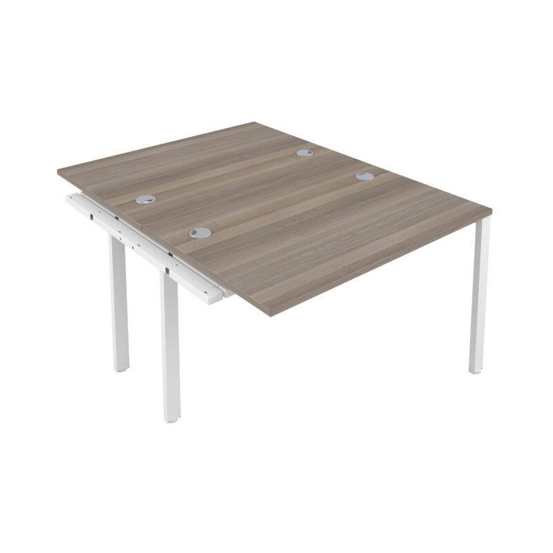 CB Bench Extension with Cable Ports: 2 Person | 1200 X 800 | Grey Oak/White