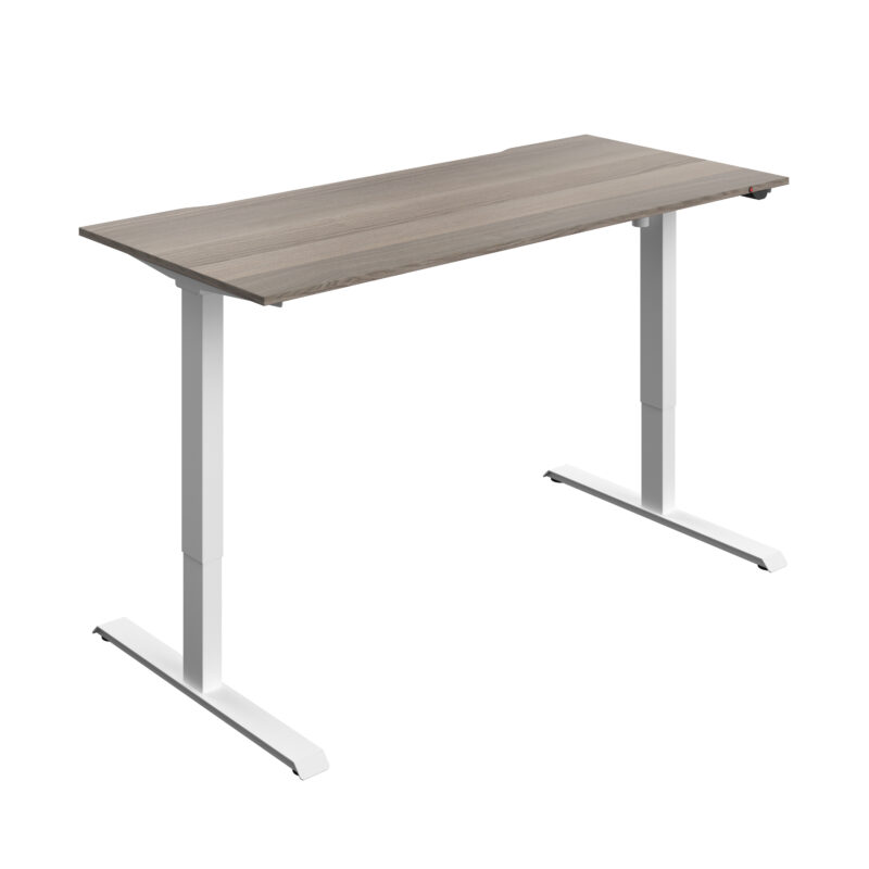 Okoform Heated Dual Motor Height Adjustable Desk | 1800X800 | Grey Oak/White