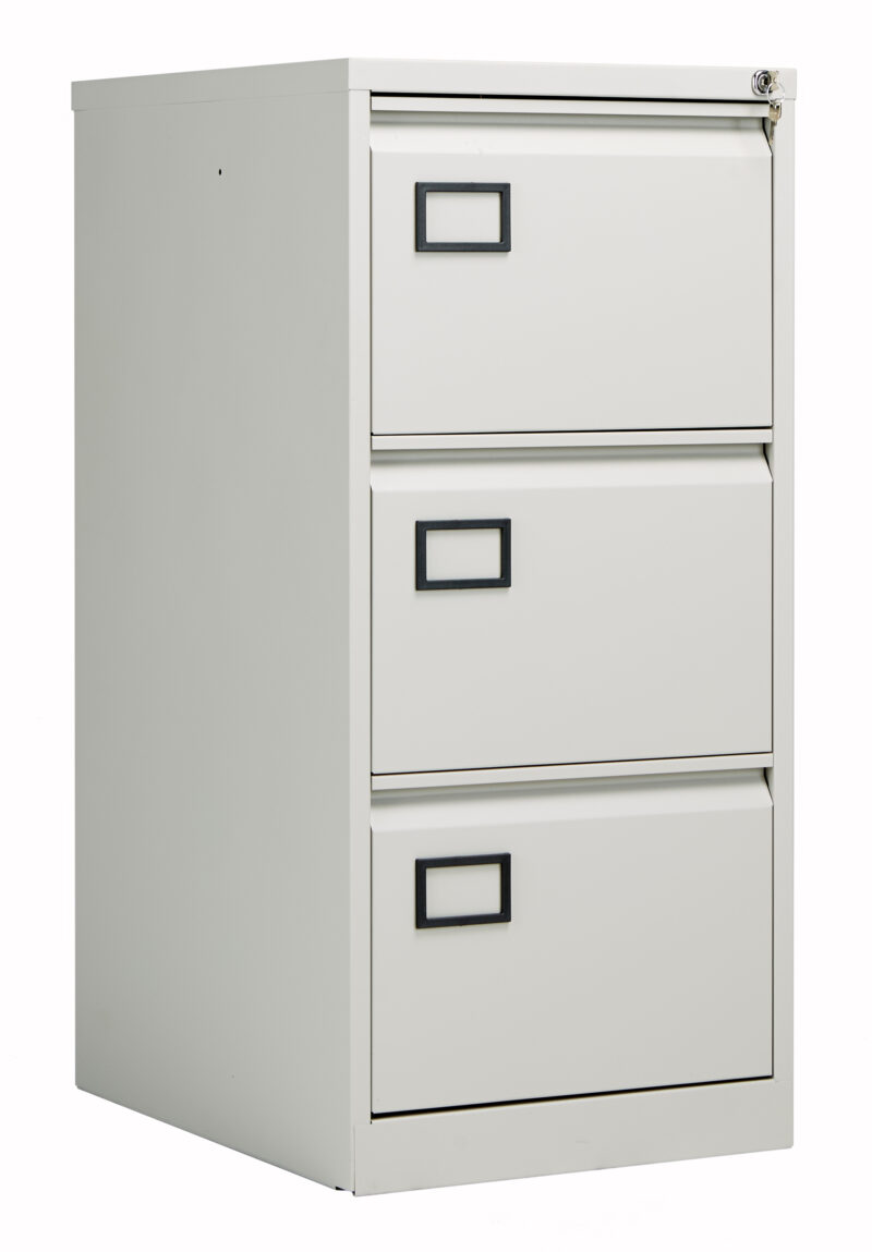 Bisley 3 Drawer Contract Steel Filing Cabinet | Goose Grey