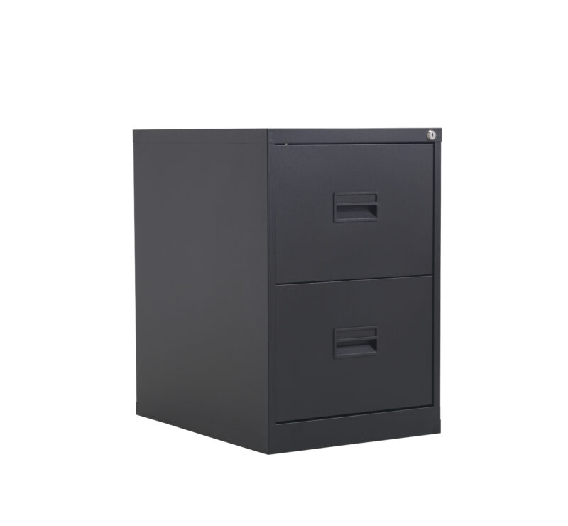 TC Steel 2 Drawer Filing Cabinet | Black