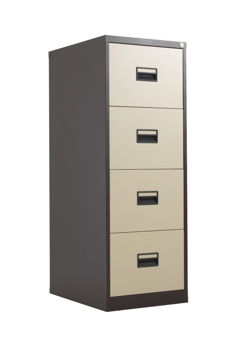 TC Steel 4 Drawer Filing Cabinet | Coffee Cream