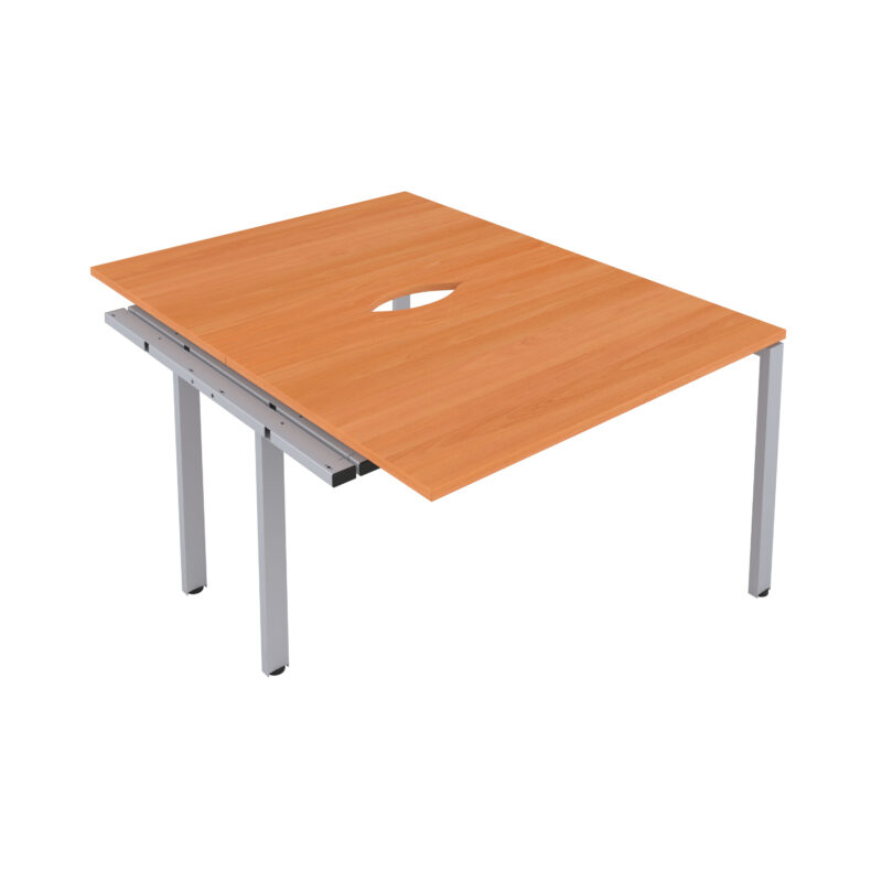 CB Bench Extension with Cut Out: 2 Person | 1200 X 800 | Beech/Silver