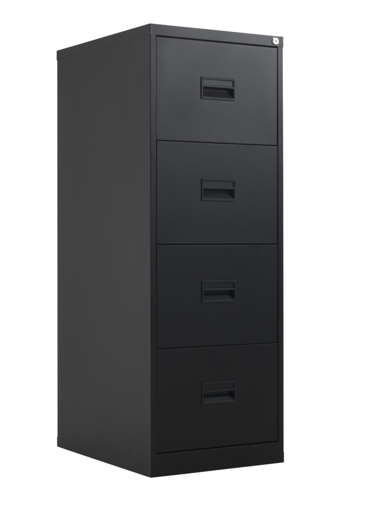 TC Steel 4 Drawer Filing Cabinet | Black