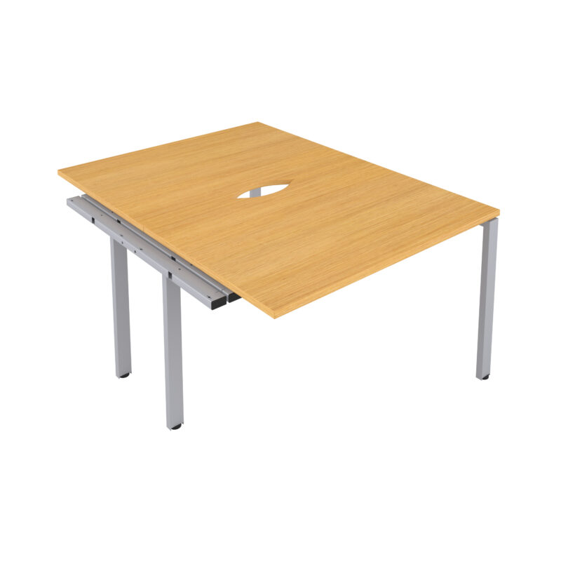 CB Bench Extension with Cut Out: 2 Person | 1600 X 800 | Nova Oak/Silver