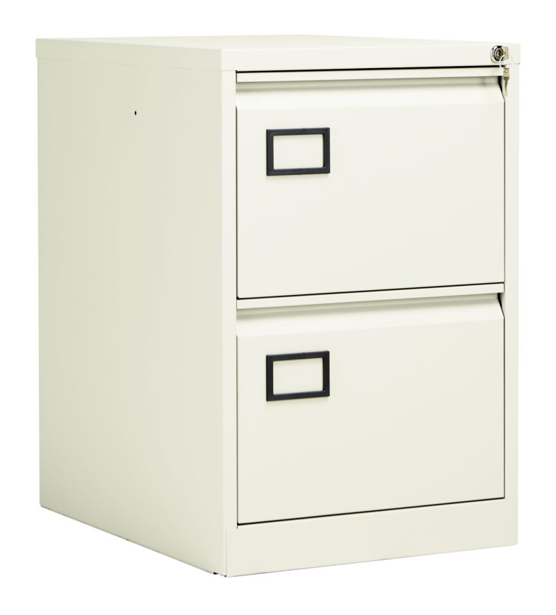 Bisley 2 Drawer Contract Steel Filing Cabinet | Chalk White