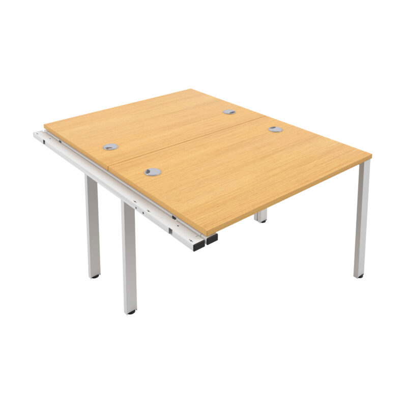 CB Bench Extension with Cable Ports: 2 Person | 1600 X 800 | Nova Oak/White