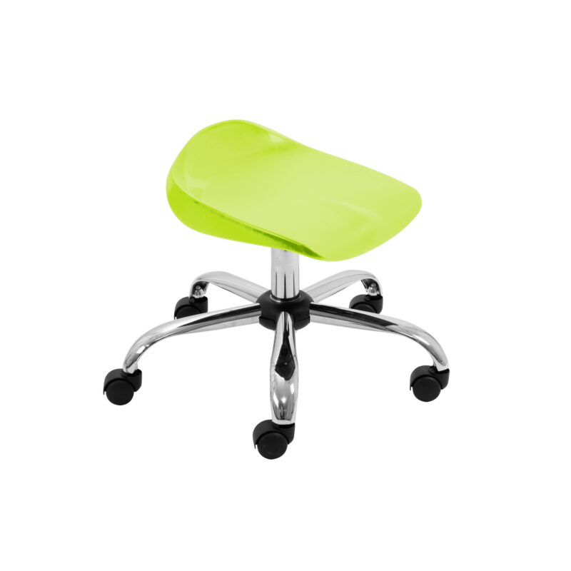 Titan Swivel Junior Stool with Chrome Base and Castors | Size 5-6 | Lime/Chrome