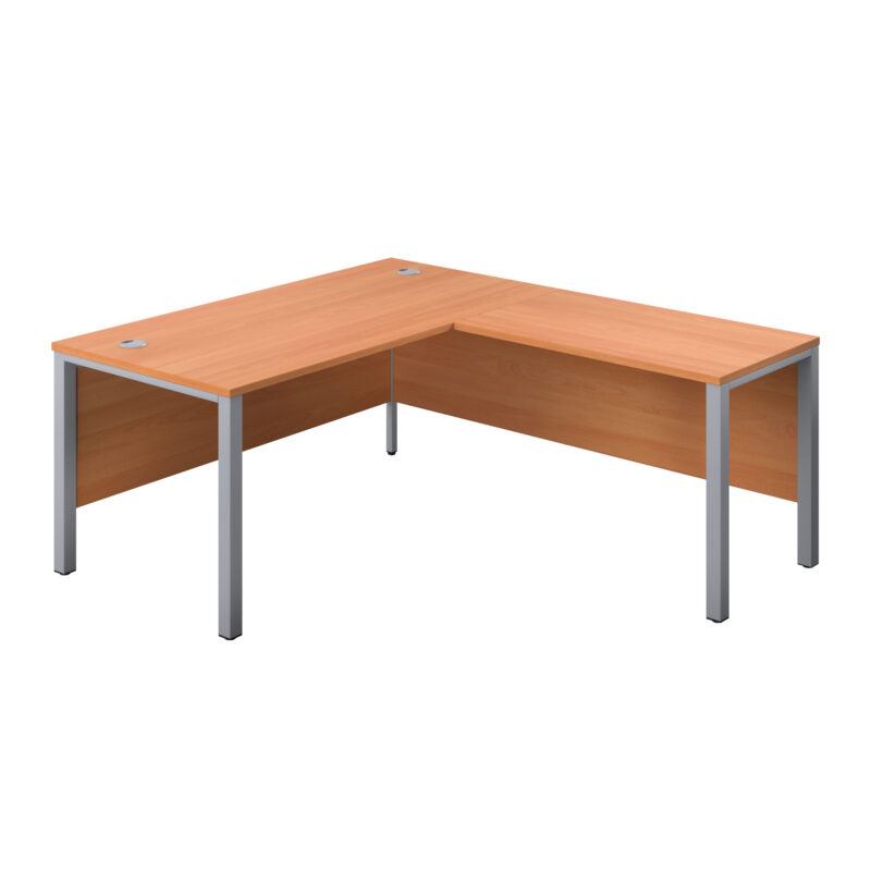 Goal Post Right Hand Return Desk | 1600X800 | Beech/Silver