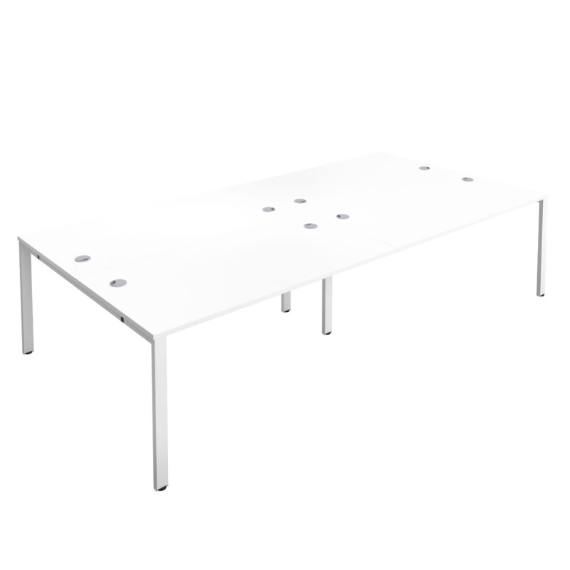 CB Bench with Cable Ports: 4 Person | 1200 X 800 | White/White