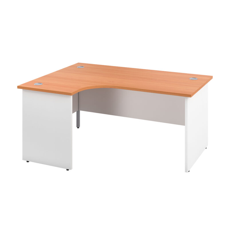 Panel Left Hand Radial Desk | 1800X1200 | Beech/White