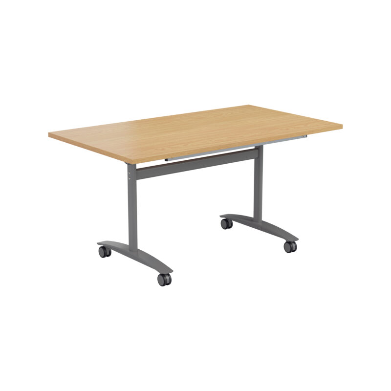 One Rectangular Tilting Table | 1600 X 800 | Nova Oak/Silver