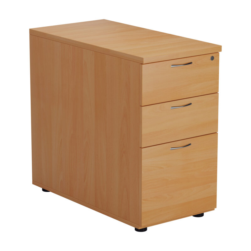 Essentials Desk High 3 Drawer Pedestal | 800 Deep | Beech