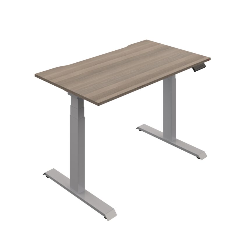 Okoform Heated Dual Motor Height Adjustable Desk | 1600X800 | Grey Oak/Silver