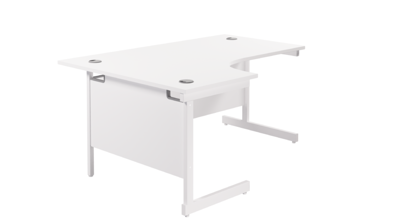 Single Upright Left Hand Radial Desk | 1800 X 1200 | White/White