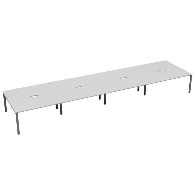 CB Bench with Cut Out: 8 Person | 1200 X 800 | White/Silver