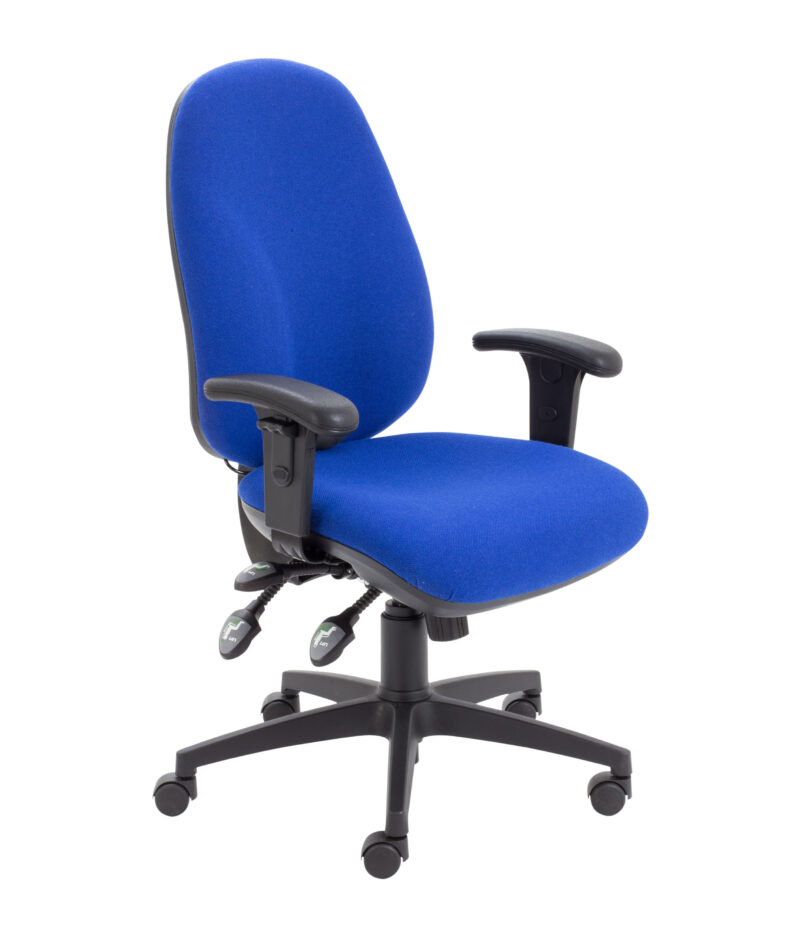 Maxi Ergo Chair With Lumbar Pump + Adjustable Arms | Royal Blue