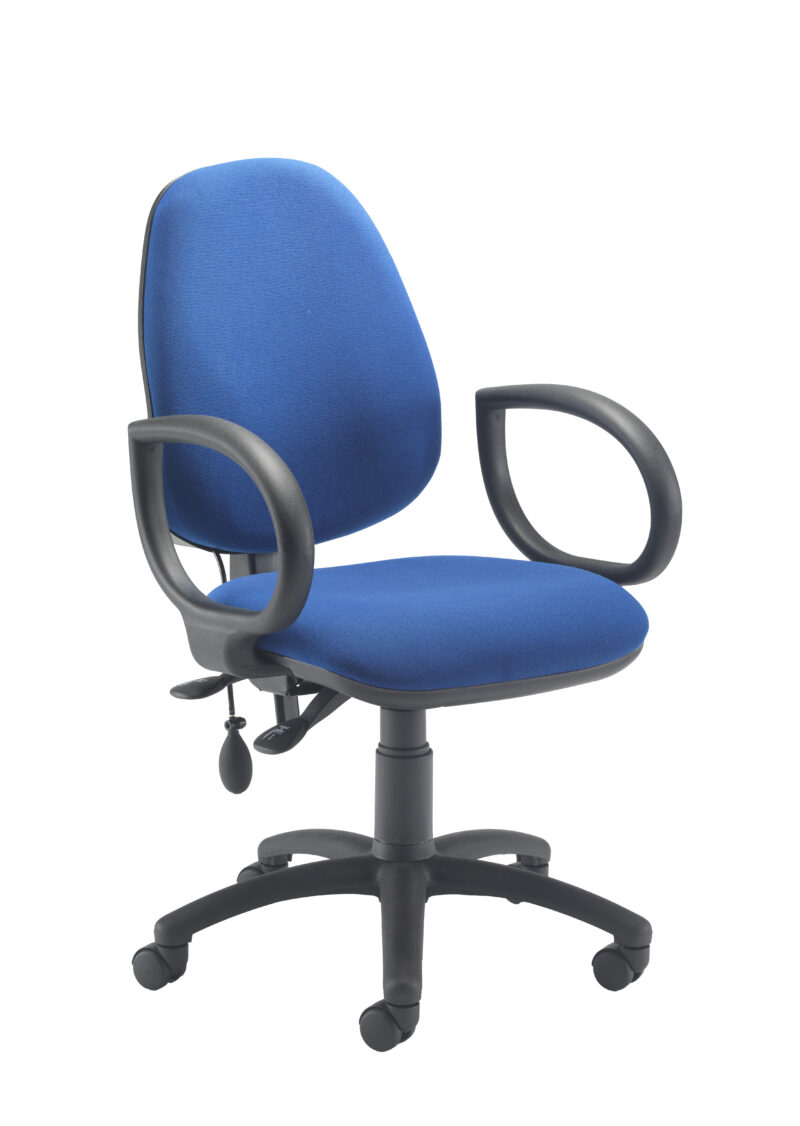 Calypso Ergo 2 Lever Office Chair With Lumbar Pump and Fixed Arms | Royal Blue