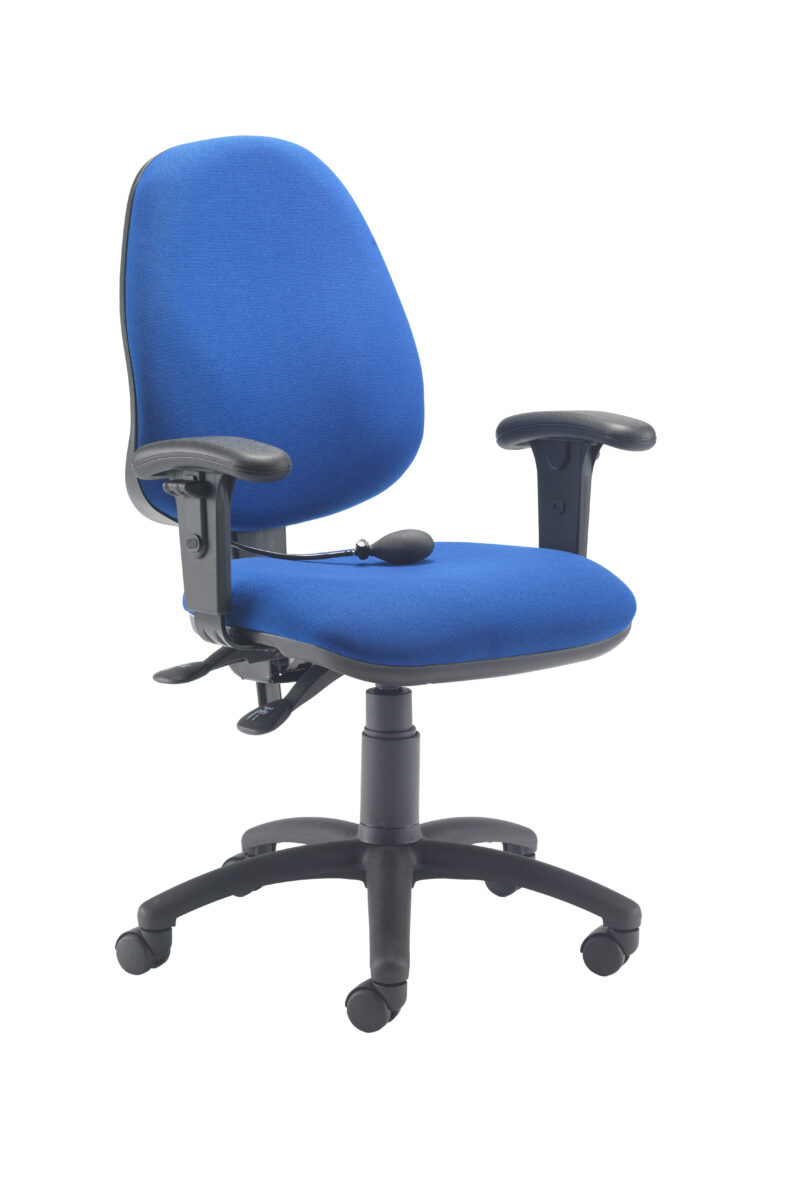 Calypso Ergo 2 Lever Office Chair With Lumbar Pump and Adjustable Arms | Royal Blue