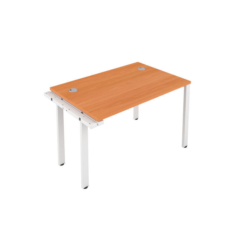 CB Bench Extension with Cable Ports: 1 Person | 1400 X 800 | Beech/White