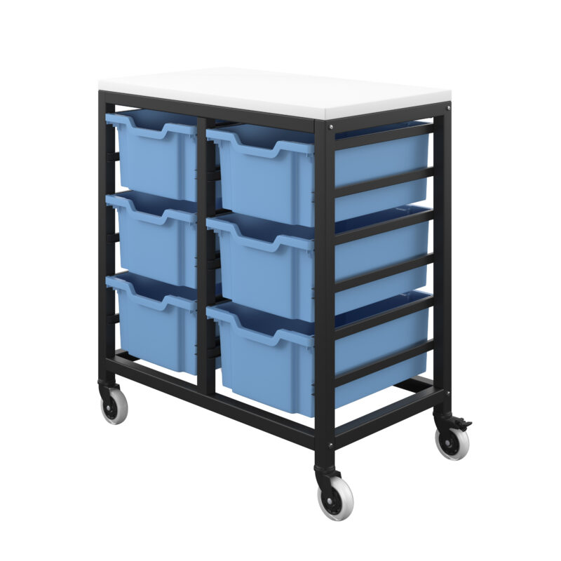 Titan Storage Unit with Tray Drawers | 6 Deep Drawers (F2) | Blue/Black