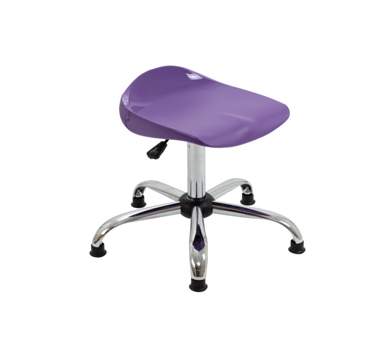 Titan Swivel Senior Stool with Chrome Base and Glides | Size 5-6 | Purple/Chrome