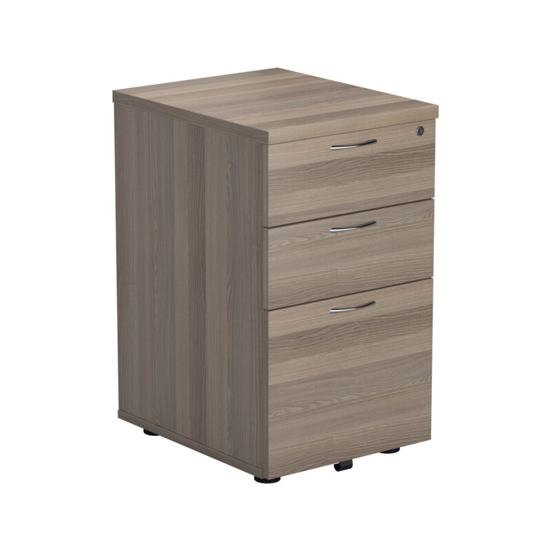 Under Desk Pedestal 3 Drawer | Grey Oak