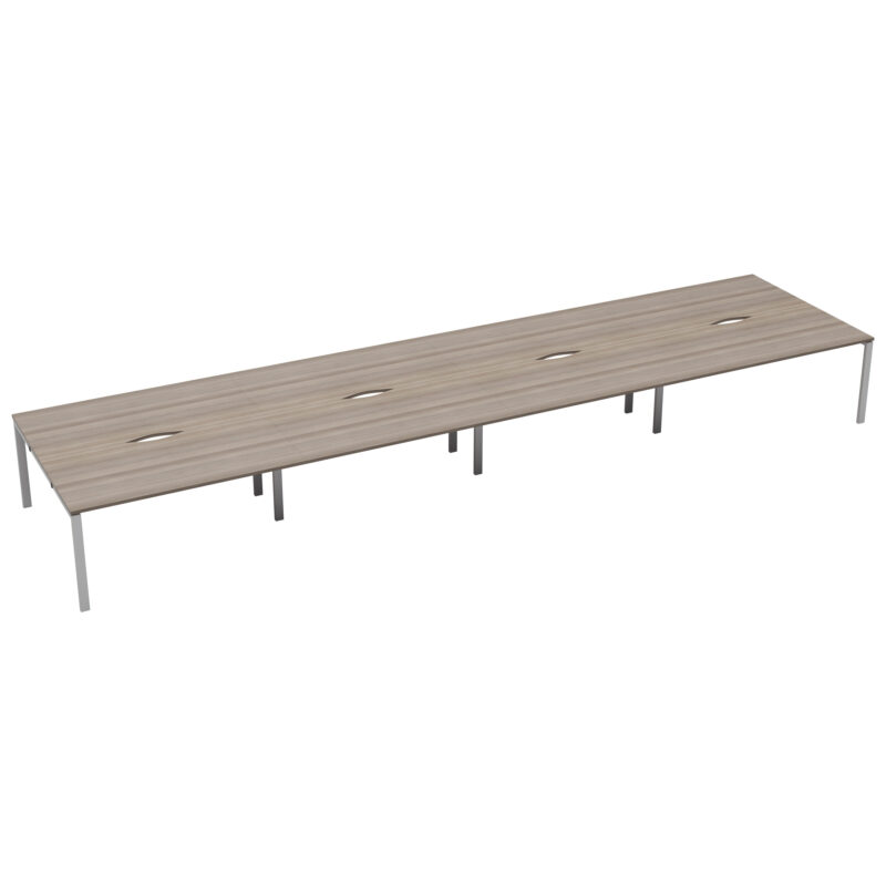 CB Bench with Cut Out: 8 Person | 1200 X 800 | Grey Oak/White