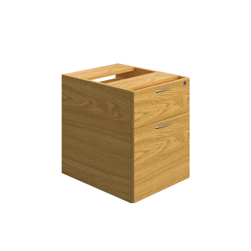 Essentials Fixed Pedestal 2 Drawers | 655 Deep | Nova Oak