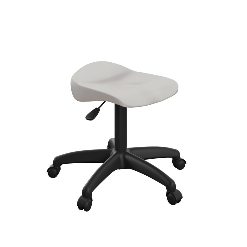 Titan Swivel Junior Stool with Plastic Base and Castors | Size 5-6 | Grey/Black