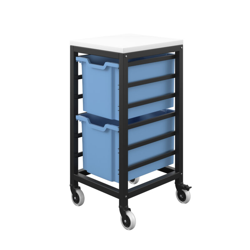 Titan Storage Unit with Tray Drawers | 2 Extra Deep Drawers (F25) | Blue/Black