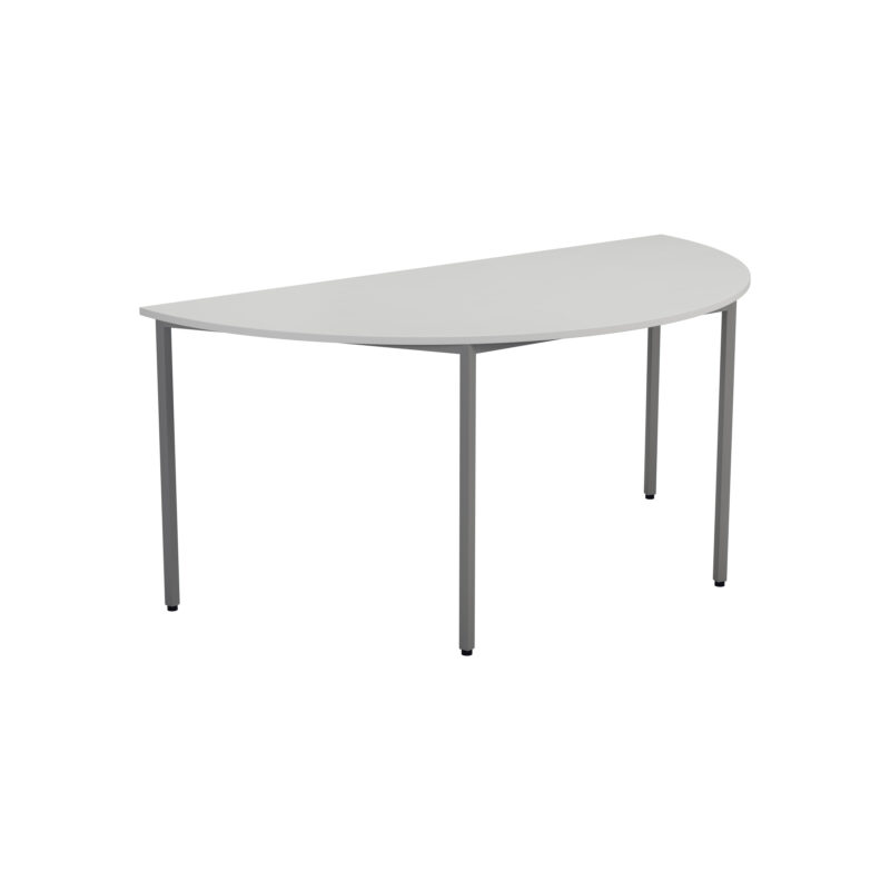 Semicircular Multipurpose Table | 1600 X 800 | White/Silver