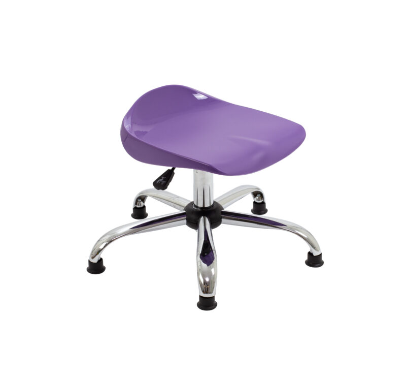 Titan Swivel Junior Stool with Chrome Base and Glides | Size 5-6 | Purple/Chrome