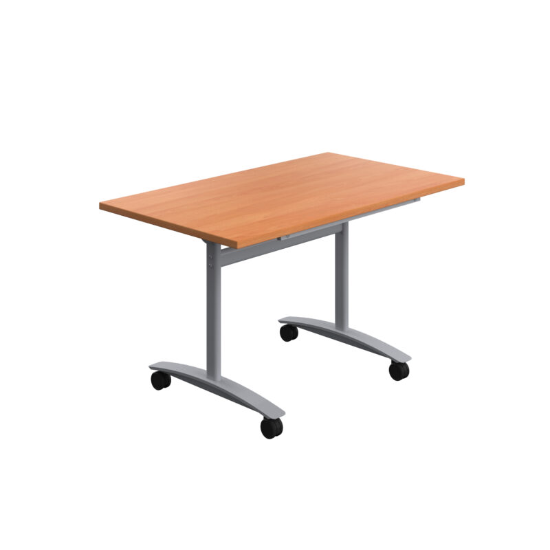 One Rectangular Tilting Table | 1200 X 700 | Beech/Silver