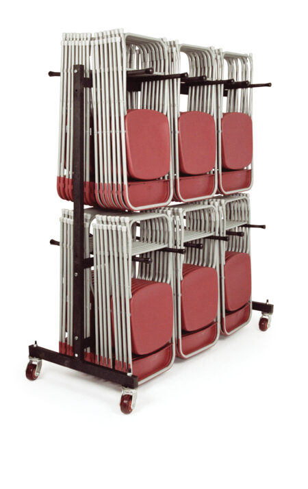 Folding Chair Trolley | 140 Folding Chairs Capacity | Black