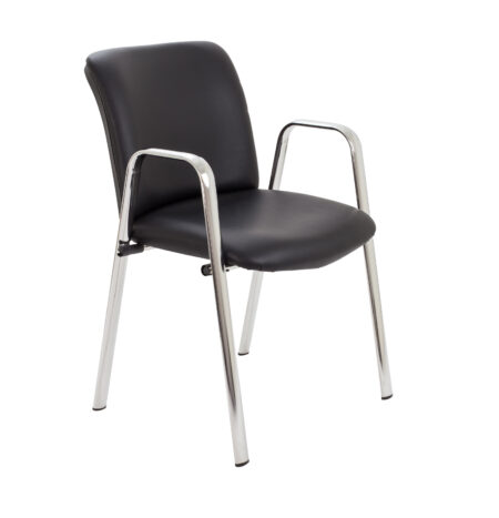 Pavilion Armchair | Black PU/Chrome