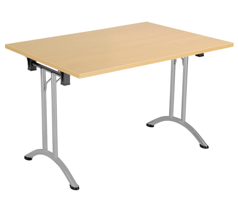 One Union Rectangular Folding Table | 1200 X 700 | Nova Oak/Silver