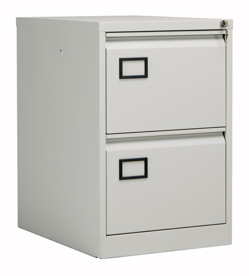 Bisley 2 Drawer Contract Steel Filing Cabinet | Goose Grey